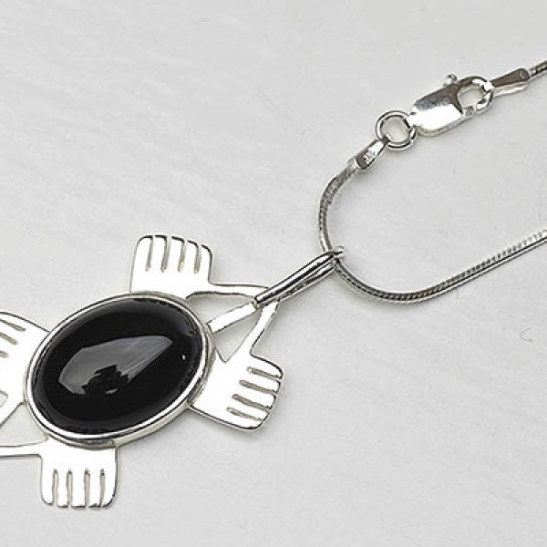 Onyx Turtle - Sterling Silver