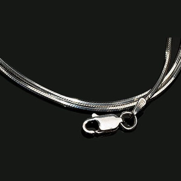 Italian Sterling Silver .925 Round Snake Chain: 18"